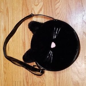 Furry Black Cat Purse